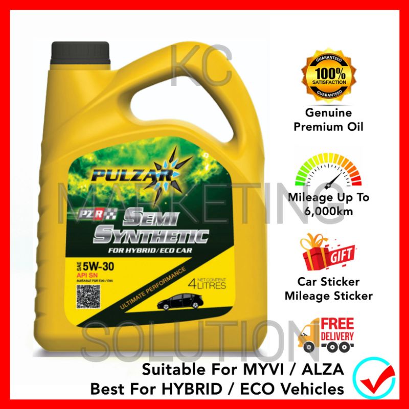 PULZAR Semi Synthetic Engine Oil SAE 5W30 API SP ILSAC GF-6A 4 Litres ...