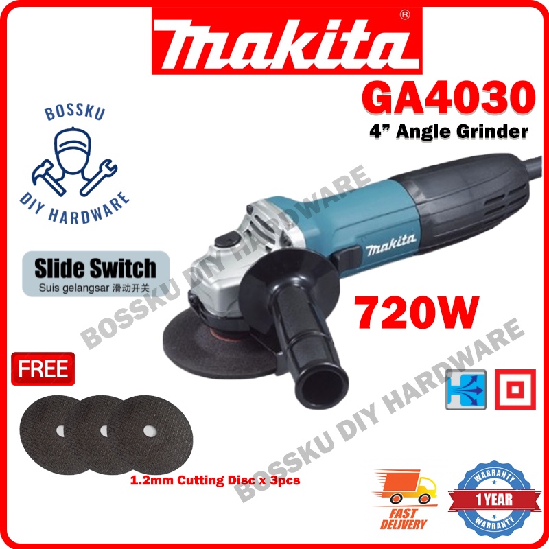 Makita GA4030 4 Inch 100mm 720W Angle Grinder Free 1.0mm Cutting Disc 3 ...