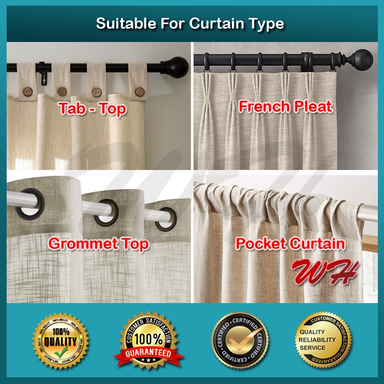 W63Series SINGLE (FULL SET) Premium Aluminium Curtain Rod / Rod