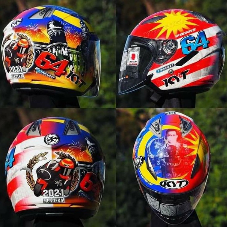 Helmet Original KYT Merdeka 64 Malaysia Shopee Malaysia