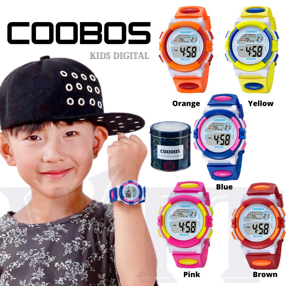 Coobos Original 0916 Digital Kids Watch Jam Tangan Budak Jam Tangan