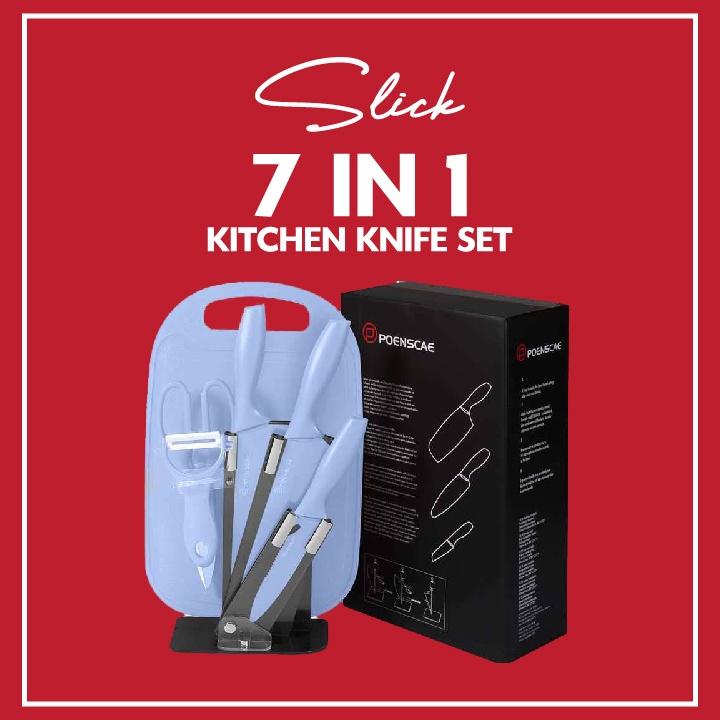 Slick Kitchen Knife Set 7 in 1 Kitchen Knives Utensils Pisau Viral Set