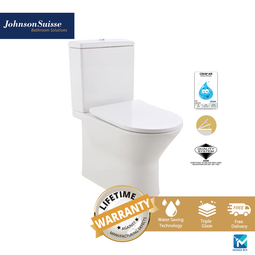 Johnson Suisse Treviso BTW (Rimless) 6/3L Two Piece Close coupled WC