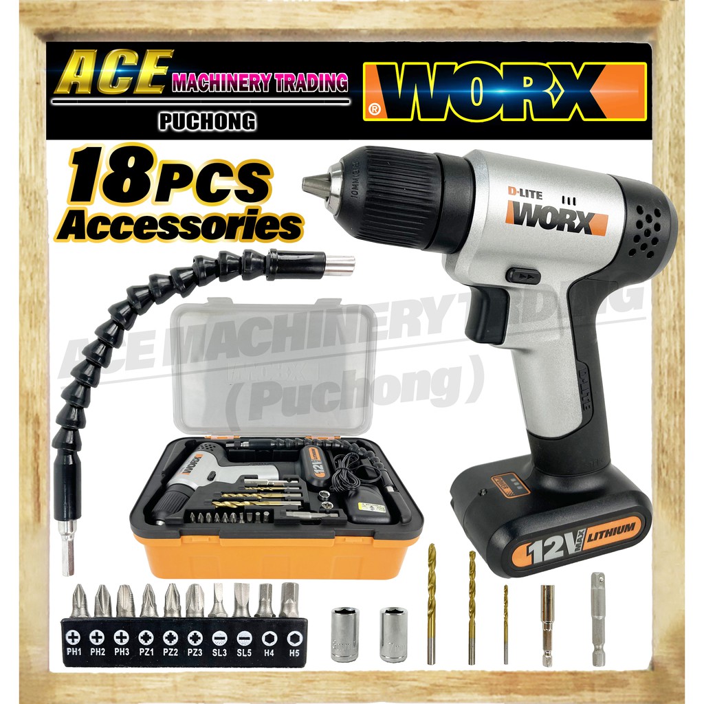 WORX WX104.2 12V 10MM D LITE 1.5AH POWER DRILL SCREWDRIVER COME