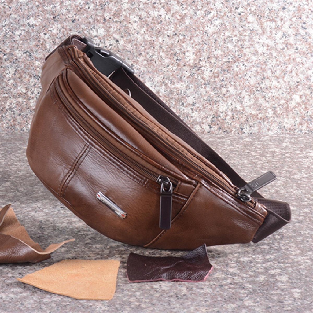 Mens leather 2024 pouch bag