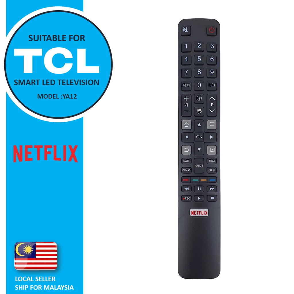 TCL Suitable TCL Flat Panel LED Netflix Smart TV Remote Control YA-12 ...