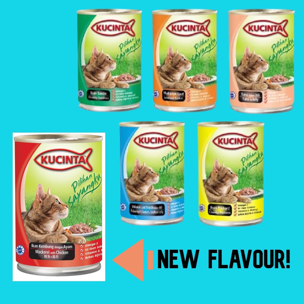 KUCINTA Cat Canned Wet Food 400GM (5 Flavours) / Makanan Kucing