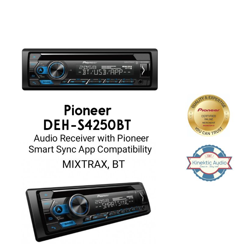 Pioneer DEH-S4250BT - Audio Receiver With Pioneer Smart Sync App ...