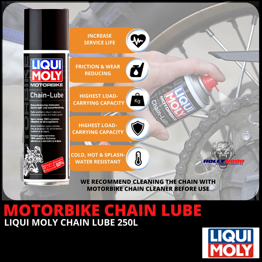 LIQUI MOLY MOTORCYCLE CHAIN LUBE 250ML MINYAK RANTAI MOTOSIKAL LIQUI MOLY CHAINLUBE READY STOCK