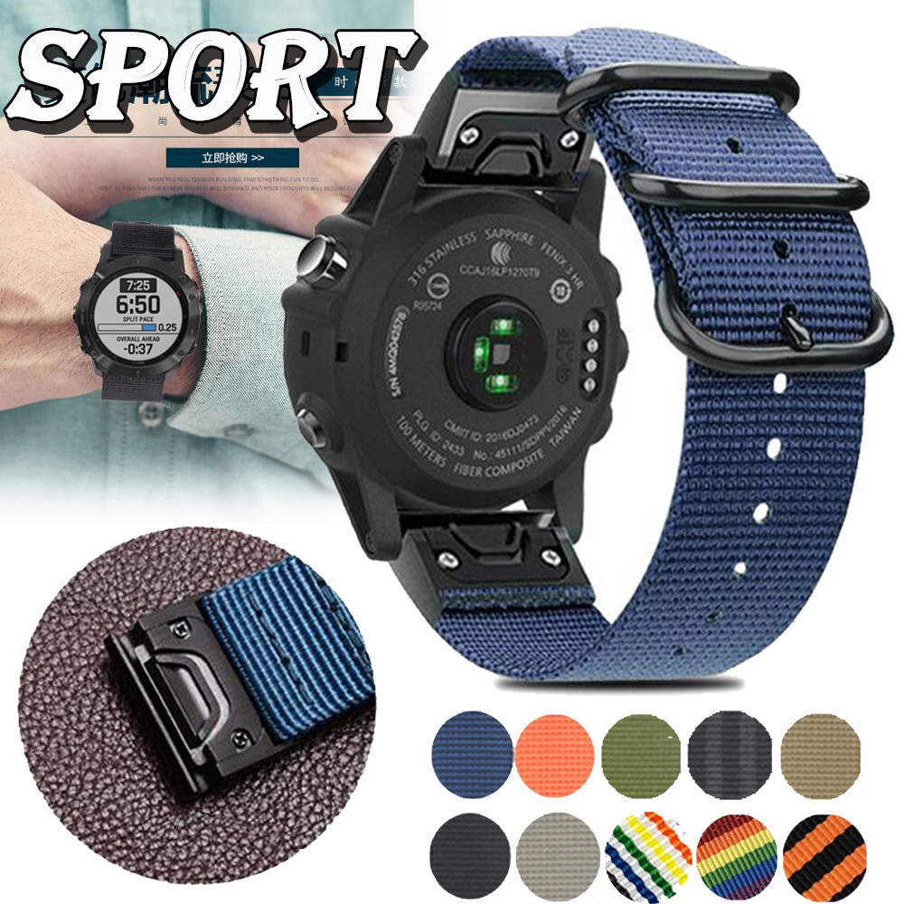 For Garmin Fenix 6 6S 6X Pro Quick Release Nylon Straps Watchband