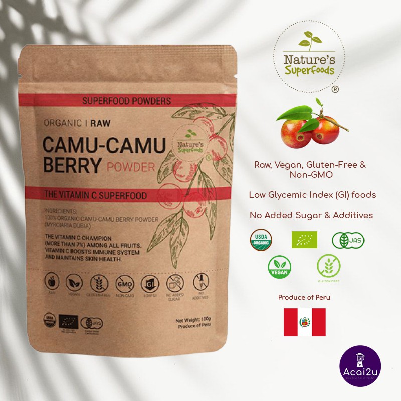 Nature's Superfoods Organic Premium Camu Camu Berry Powder, 100g ...