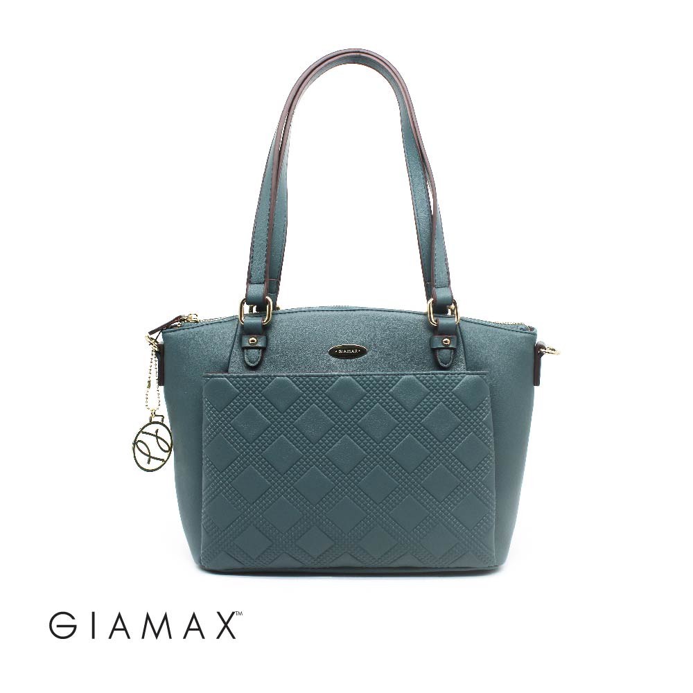 GIAMAX Stylish Checkers Line Embossed Shoulder Bag-JHB0833PN3MD2