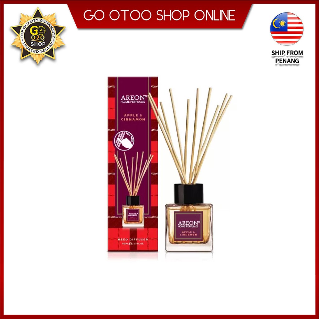 AREON Home Perfume【 APPLE & CINNAMON 】50ml Reed Diffuser Aromatherapy