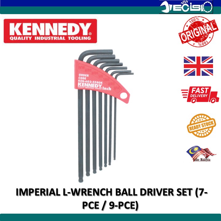 Kennedy Imperial L Wrench Ball Driver Set 7 Pce 9 Pce Ken6025580k