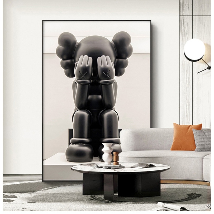 Doll Mural Light Luxury kaws Fashion Trend Art Violent Bear Decorative ...