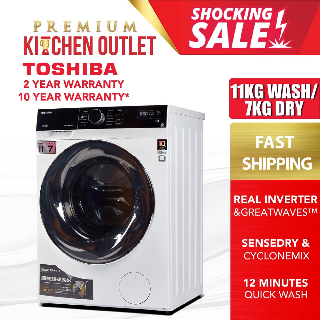 Toshiba washer dryer 11kg top