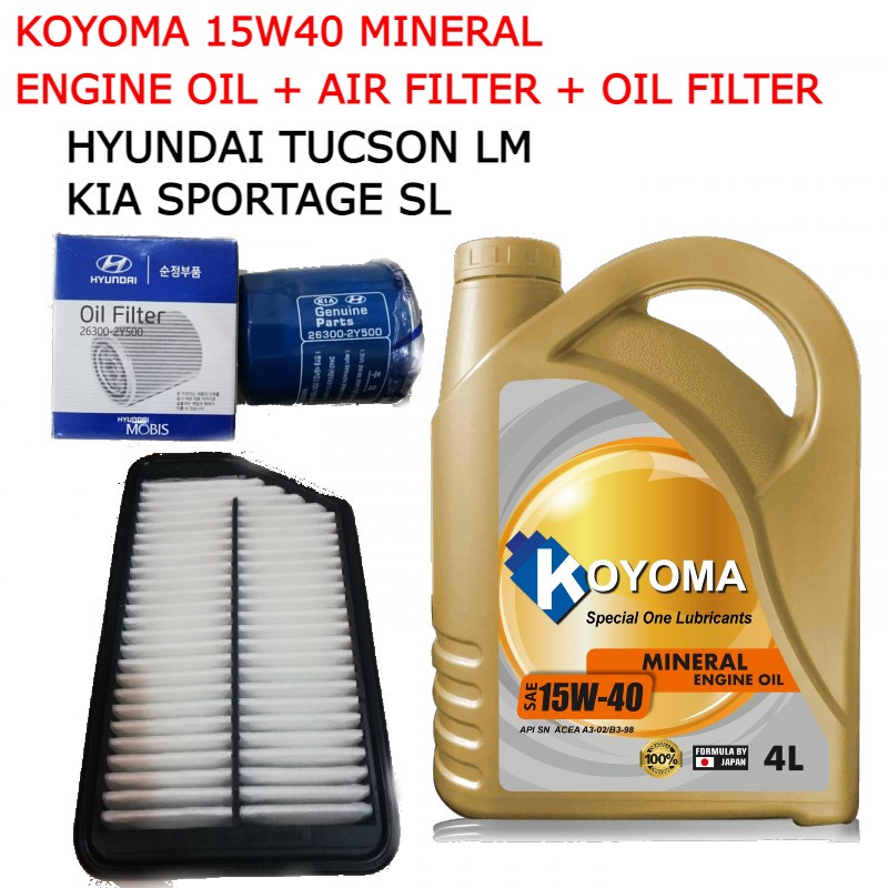 KIA SPORTAGE SL,HYUNDAI TUCSON LM AIR FILTER + OIL FILTER + KOYOMA