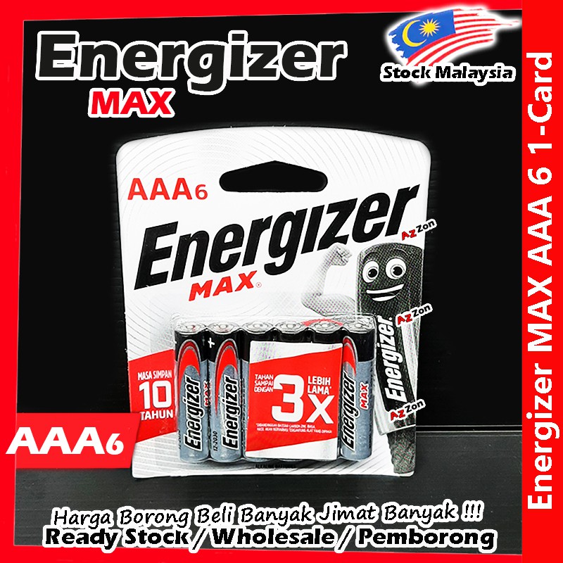 Energizer MAX AAA Batteries (6 Pack), Triple A Alkaline Batteries