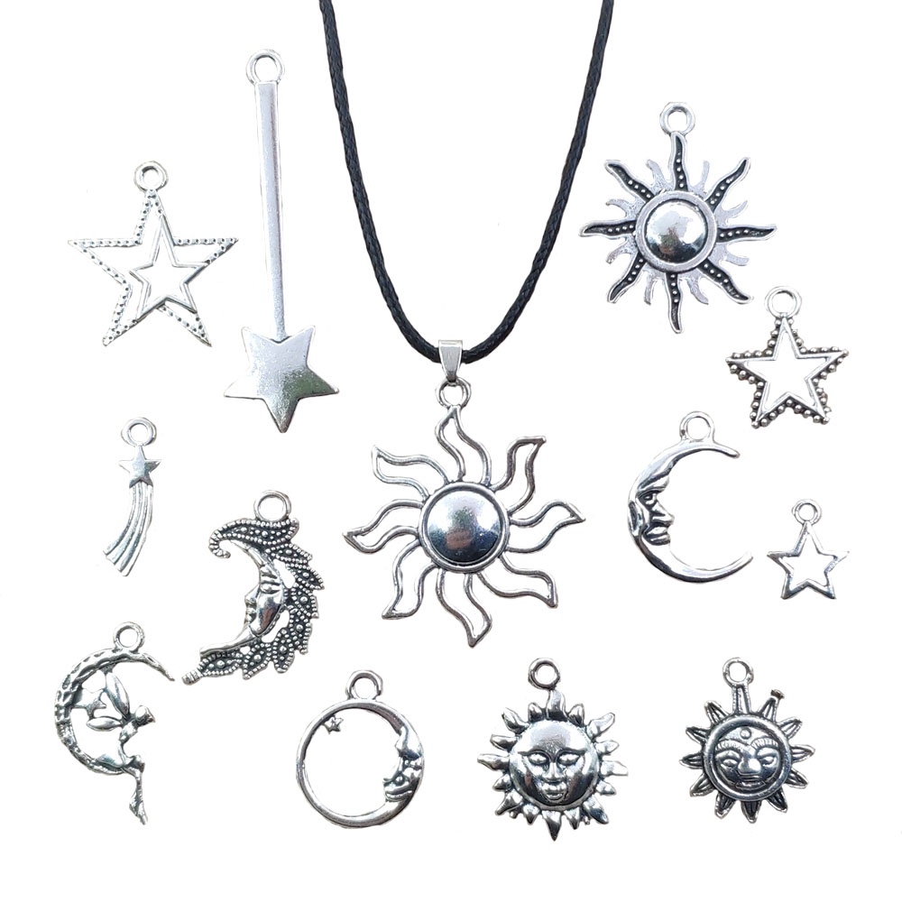 Star Moon Universe Vintage Metal Lariat Necklace With Star Moon Pendant For Women main image 0