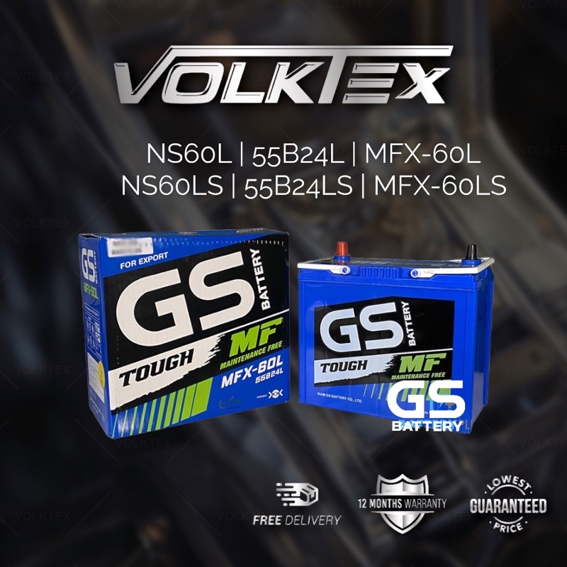 Gs Tough NS60L | NS60LS 55B24L GS Tough Car Battery Kereta Vios Nissan ...