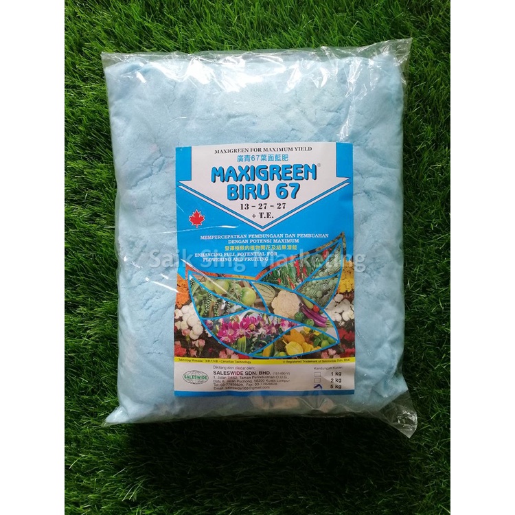 5KG Maxigreen Biru 67 (13-27-27TE) Enhancing Flowering and Fruiting ...