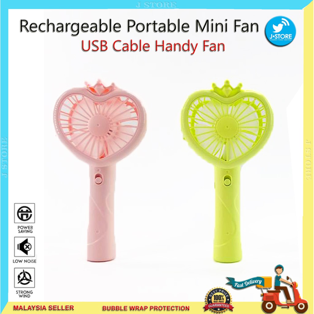LOVE KOREAN HANDY FAN RECHARGEABLE PORTABLE HAND MINI FAN | Shopee Malaysia