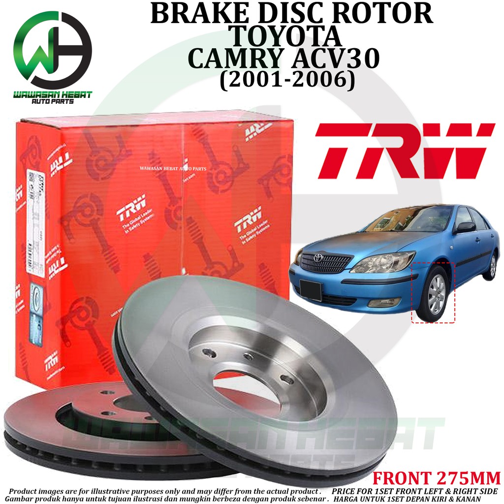 Toyota Camry ACV30 Front Brake Disc Rotor TRW [ 1Pair ] [ Original ...