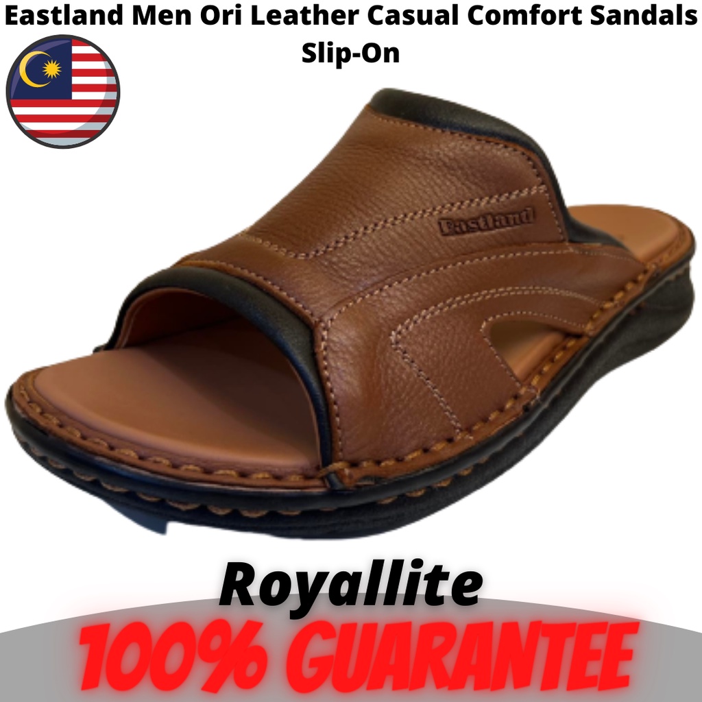 Eastland Men Ori Leather Casual Comfort Sandals Slip On Kasut Sandals Lelaki 864 Shopee Malaysia