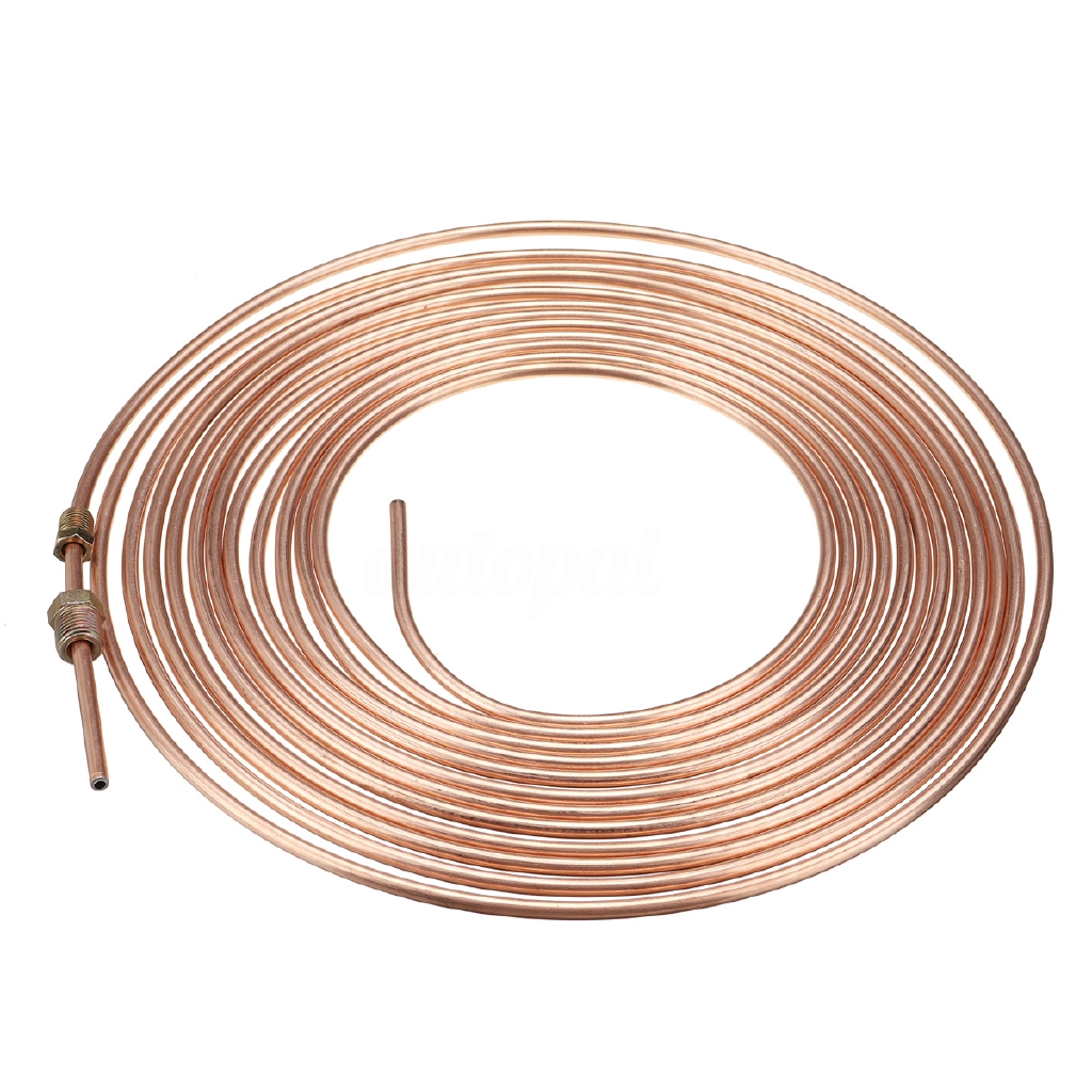 25 Ft Copper Nickel 3/16'' OD Roll Coil Brake Line Tubing Kit 15x