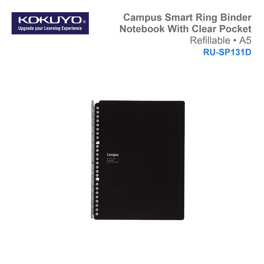 KOKUYO RUSP131D Campus Smart Ring Binder Notebook A5 (Black) Shopee