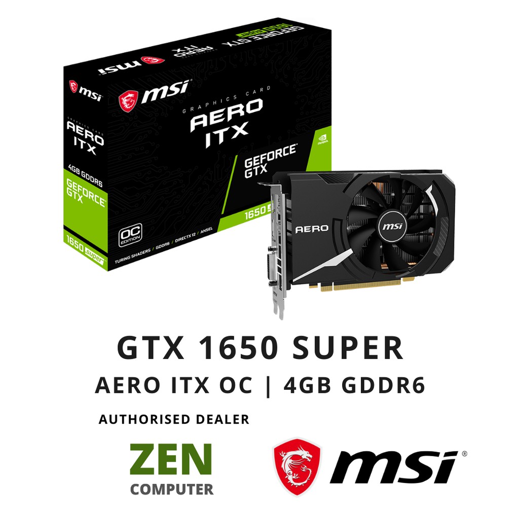 MSI™️ GTX 1650 SUPER Aero ITX OC | 4GB GDDR6