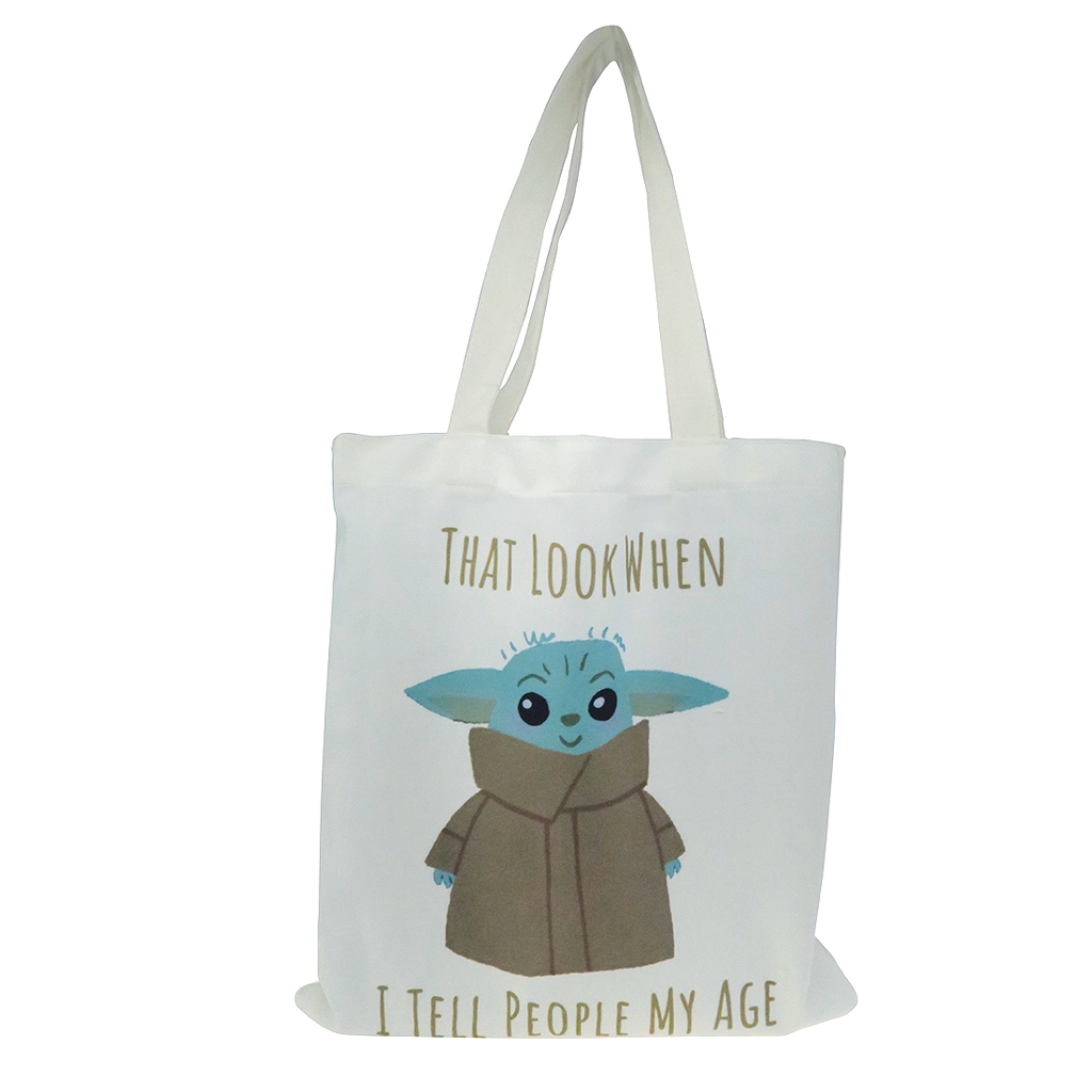Disney Star Wars The Mandalorian Baby Yoda Canvas Tote Bag | Shopee ...