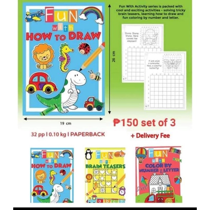 FUN WITH HOW TO DRAW, BRAIN TEASERS AND COLOR BY NUMBER/LETTER | Shopee ...
