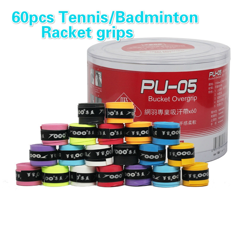 Tennis Racket Tape Grip 60pcs Tacky Anti Slip Thin Tennis Badminton ...