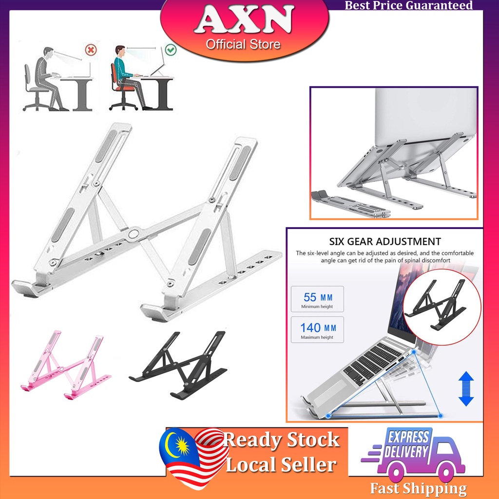 Laptop Stand Support Heat Dissipate Ergonomic Foldable Multi Angle ...