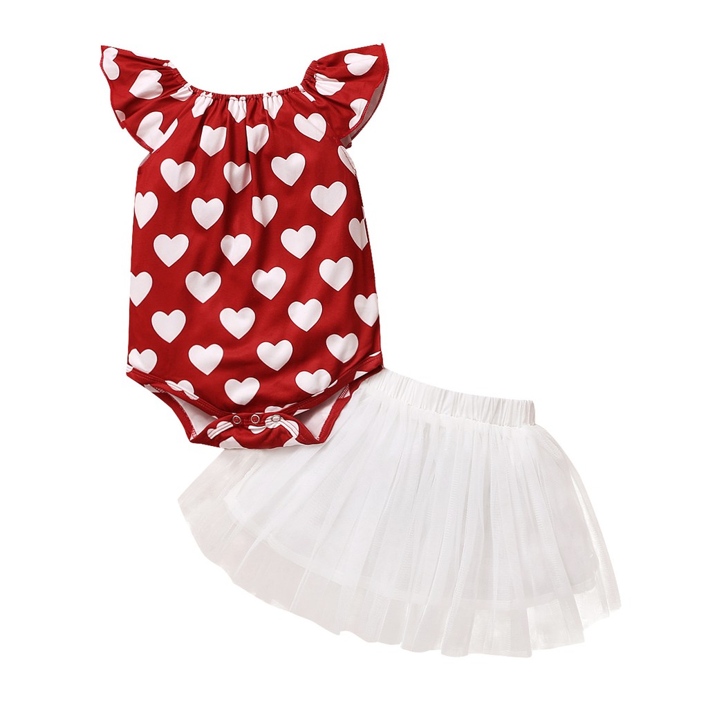 MIK*03Y Newborn Baby Girl Dress Clothes Set Ruffle Sleeve Romper Cake