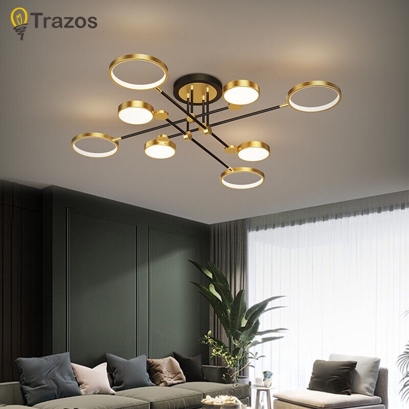 Trazos Modern Led Ceiling Lights For Black&Gold Living Room Bedroom