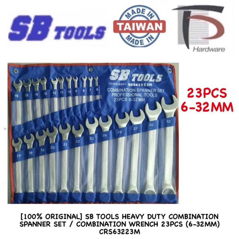 [100 ORIGINAL] SB TOOLS HEAVY DUTY COMBINATION SPANNER SET