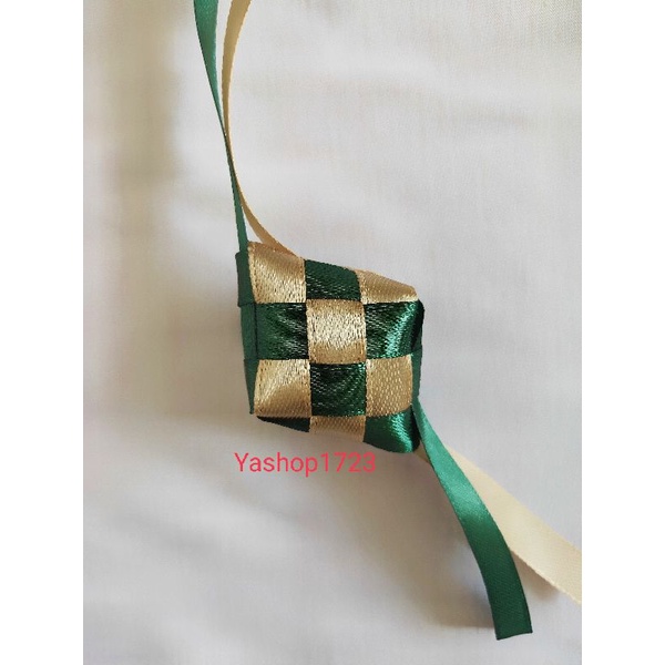 Ketupat Nasi Hiasan Mini Riben Kain Satin 3cm x 3cm x 5cm Murah Hiasan ...