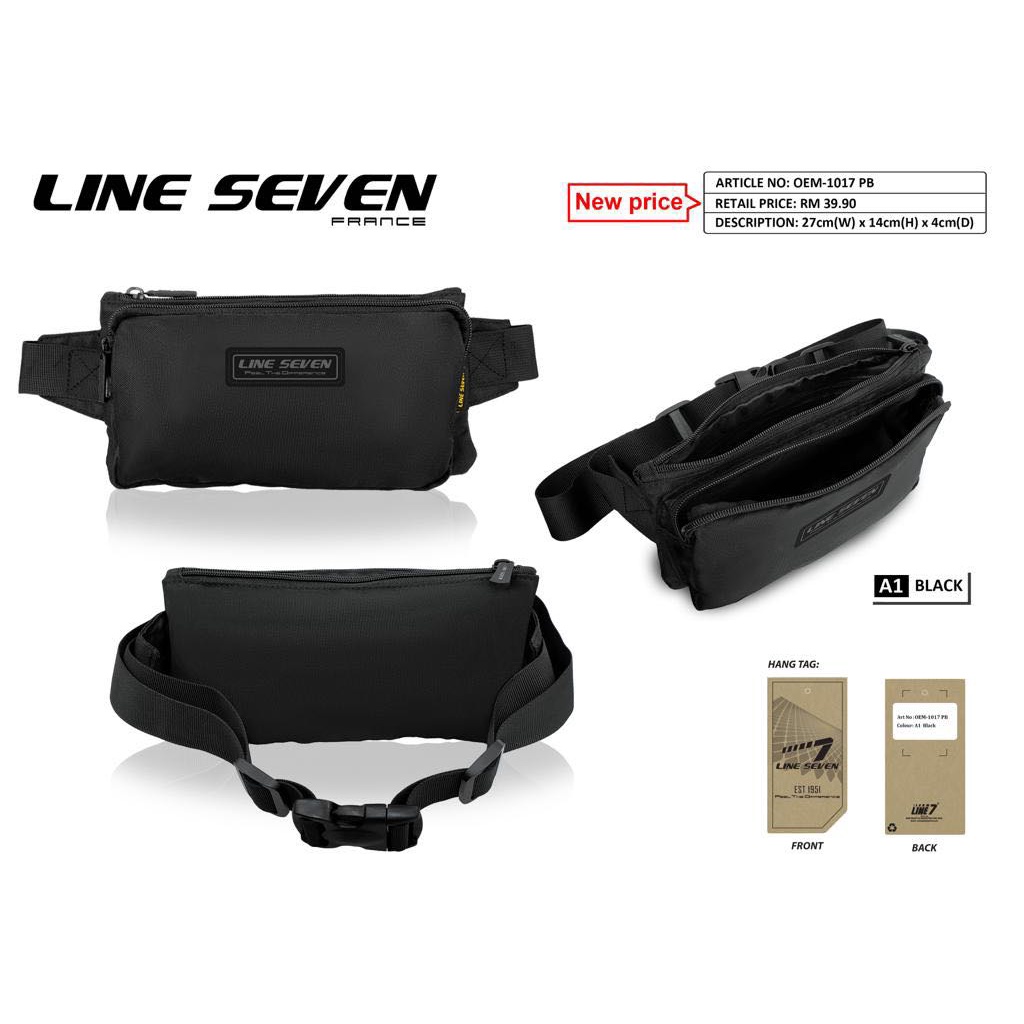 🔥RESTOCK🔥 ORIGINAL LINE 7 POUCH BAG [1017, BLACK] | Shopee Malaysia