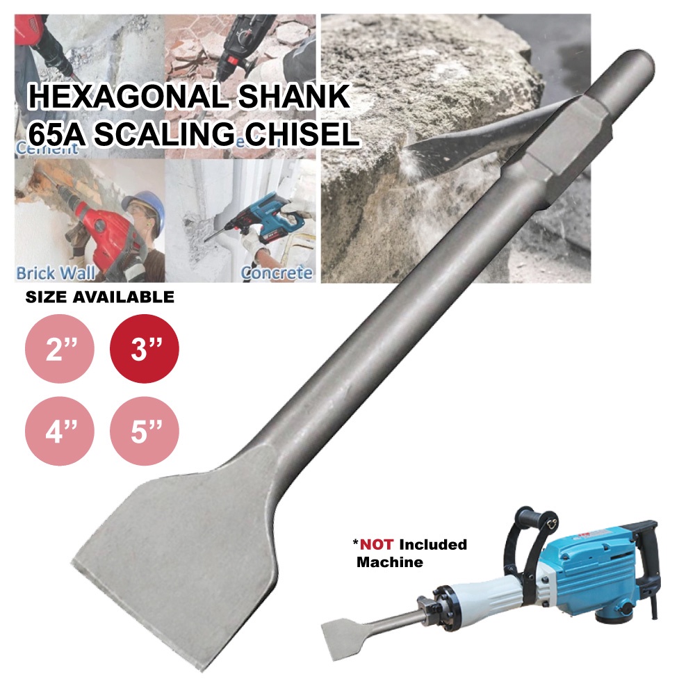 65A Chisel Flat / Point / Scaling / Peach /Square Flat Hexagonal Shank ...