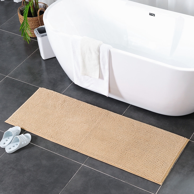 50*120cm/50*140cm bathroom bathtub floor mats, long bathroom floor mats, chenille short hair ...
