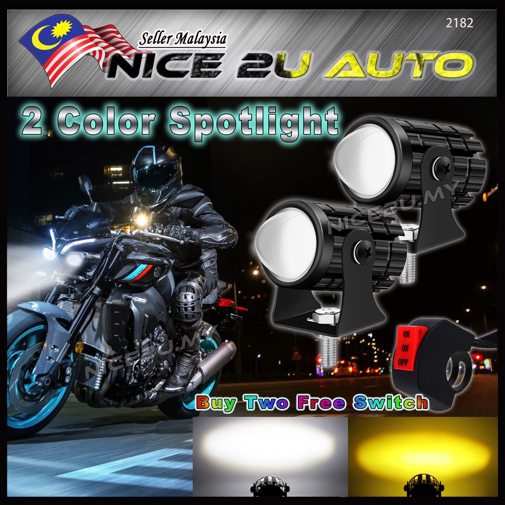 Dual Color Motorcycle LED Headlight Fisheye Lens LED Motorcycle