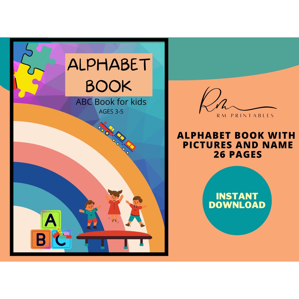 Printable Alphabet Book ABC Book With Picture and Names ABC Book