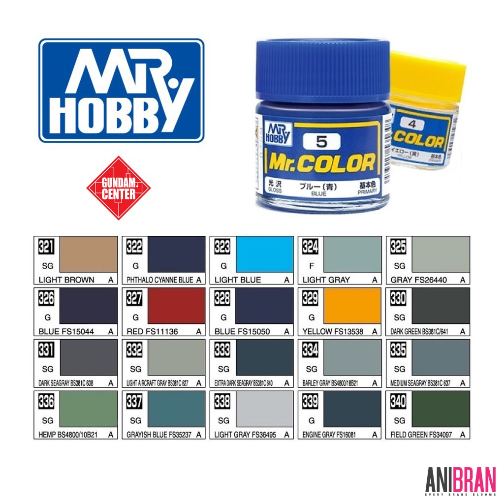 Mr Hobby 10ml Mr Color C321 - C340 Model Kit Gunpla Gundam Custom Paint ...