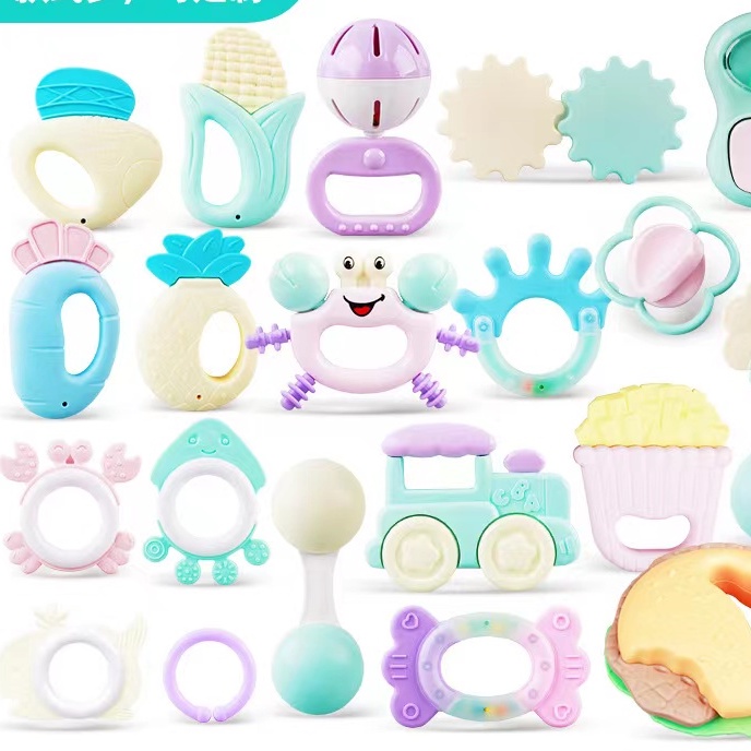 6Pcs Newborn Teether Baby Toys Early Learning Education Infant Rattle ...