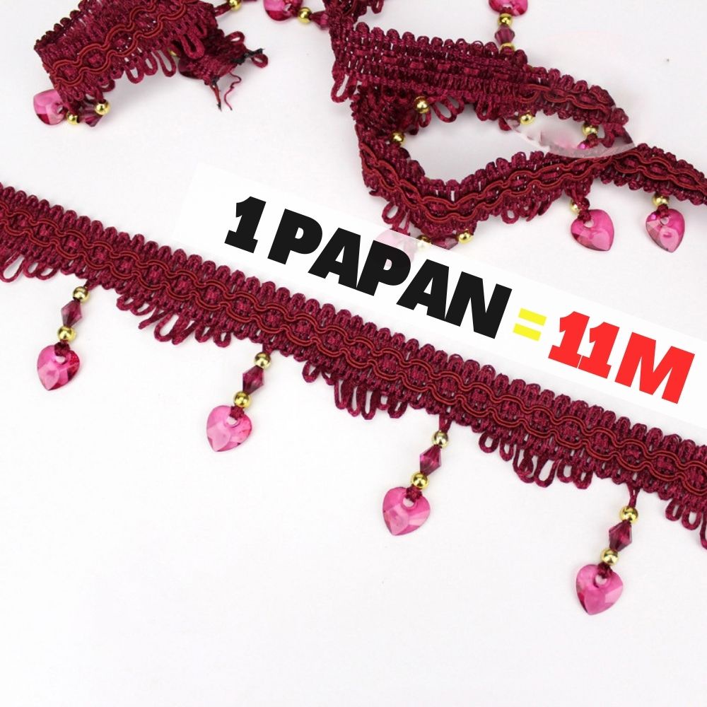 [1 Papan] Manik Renda Langsir / Tali Hiasan Hantaran Kahwin Serbaguna ...