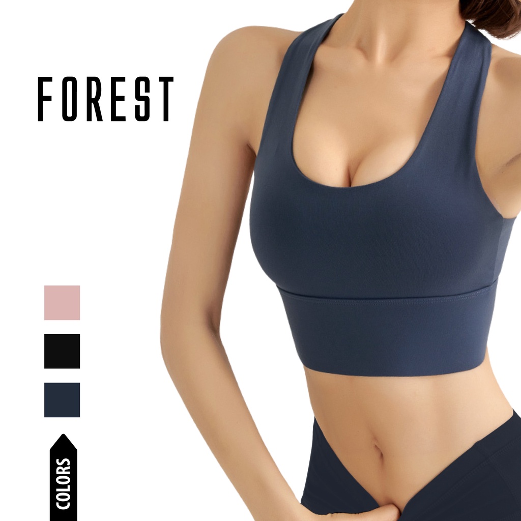 1 Pcs) Forest Ladies Nylon Spandex Sports Bra Selected Colours - FBD0008S