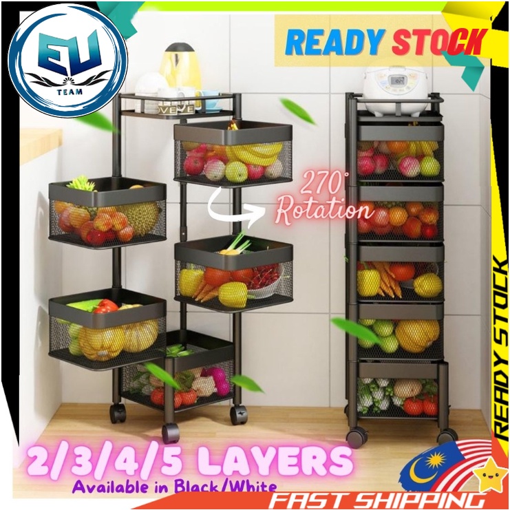 +FREE GIFT Stainless Steel RAK DAPUR ⭐Kitchen Rotating Vegetable Spice ...