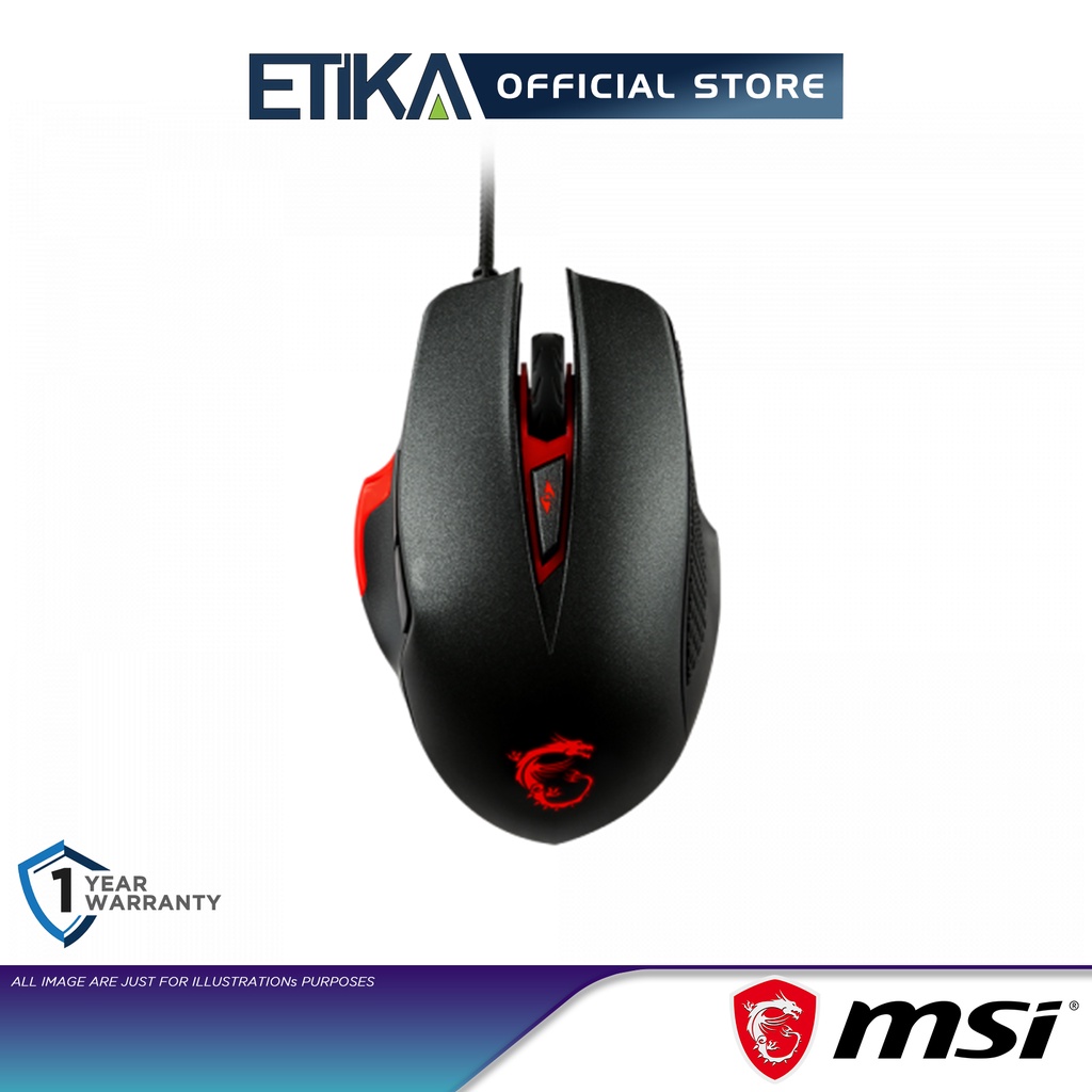 MSI Interceptor DS300 | Ergonomic Wired RGB Gaming Mouse (6 ...